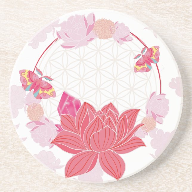 Livsblomma med Lotus Underlägg (Framsidan)
