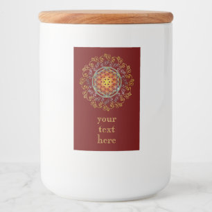 Livsblomma - Vintageprydnader Mandala 1 Mat Etikett