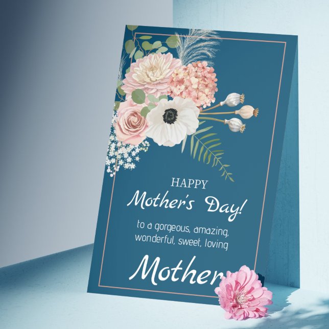 Livsblommor Tillsammans Rustik Morsdagskort med Pa Julkort (Blooming Together: A Sweet Rustic Mother's Day Holiday Card)