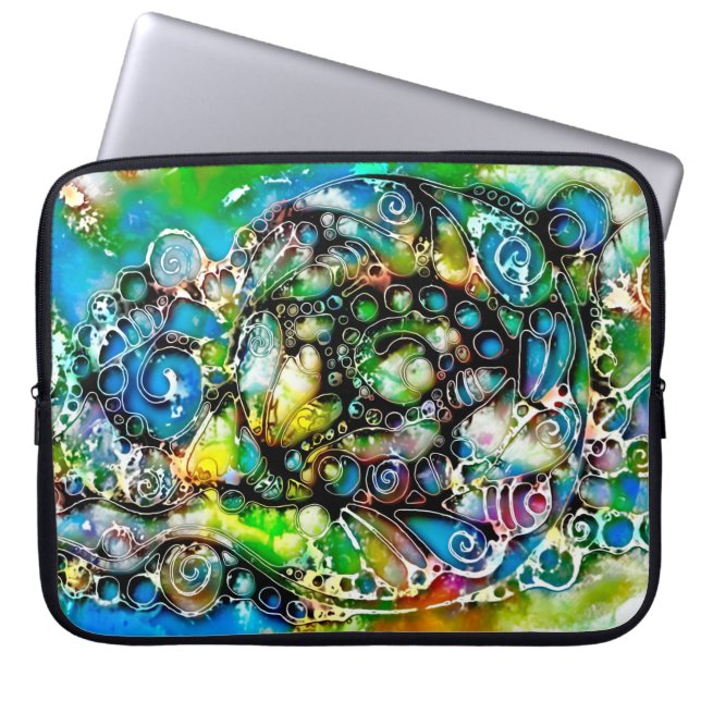 Livsformer - Neurografisk konst 7 Laptop Fodral (Framsidan)