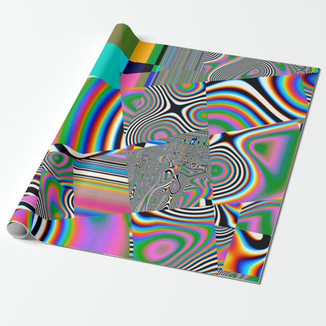 Livsglad abstrakt bakgrund. Färgrik mönster. Geo Presentpapper (Utrullad)
