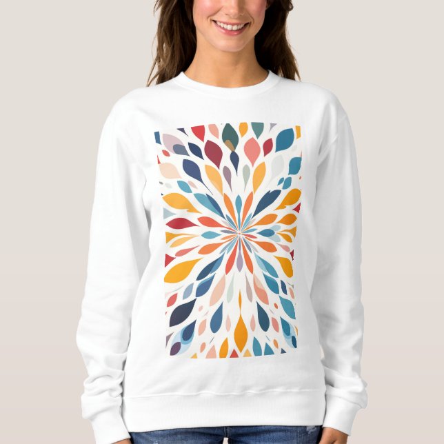 Livsglad abstrakt blomsterknopp-mönster t shirt (Framsida)