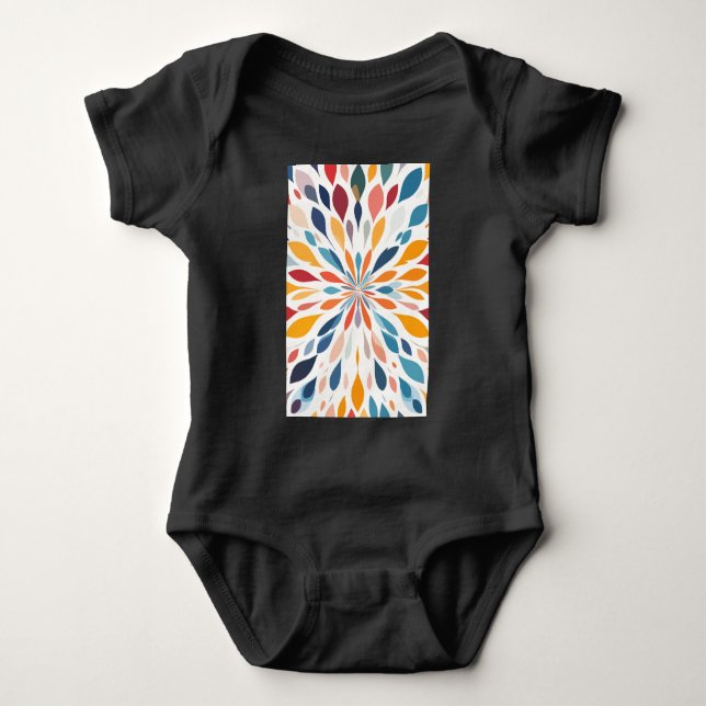Livsglad abstrakt blomsterknopp-mönster t shirt (Framsida)