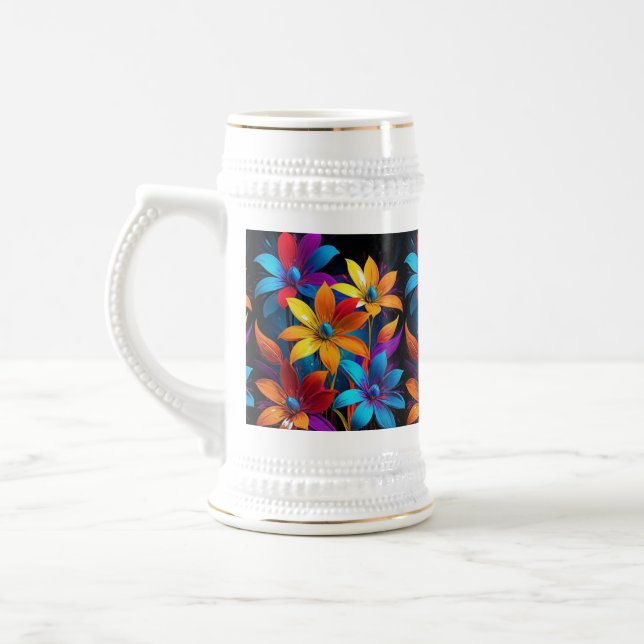 Livsglad Abstrakt Färgrik Blommig Konst-32908 Sejdel (Vänster)