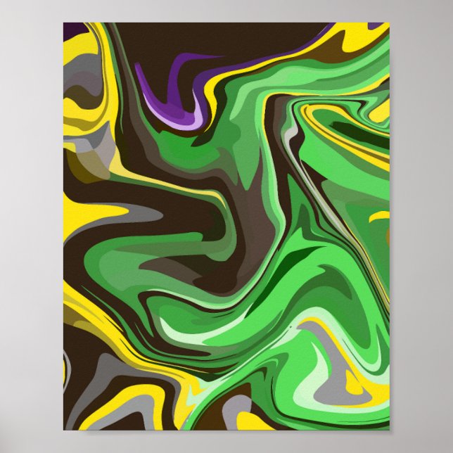 Livsglad abstrakt virveldesign poster (Framsidan)