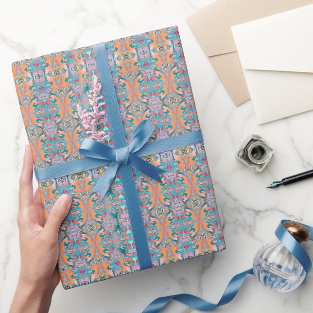 Livsglad Boho Abstrakt Fjärilseffekt Mönster Presentpapper (Gifting)