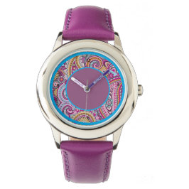 Livsglad Boho Paisley Blommönster | Färgrik Konst Armbandsur