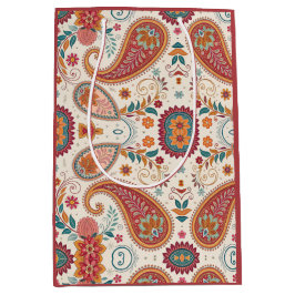 Livsglad Boho Paisley vit blommönster