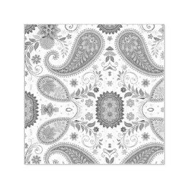 Livsglad Boho Paisley vit blommönster Självfärgande Stämpel