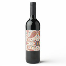 Livsglad Boho Paisley vit blommönster 