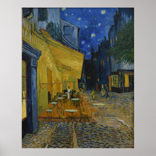 Livsglad Caféterrassen under stjärnhimmel av Van G Poster