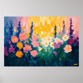 Livsglad Fauvistisk Blomma – Anpassad Naturtema Poster