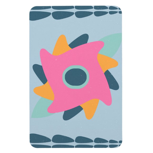 Livsglad geometrisk kakeldesign magnet (Vertikal)