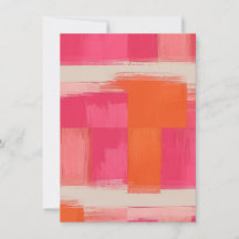 Livsglad geometrisk penseldragsmönster – Rosa & Or