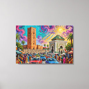 Livsglad Impressionistisk Rabat Hassan Tower Maroc Canvastryck