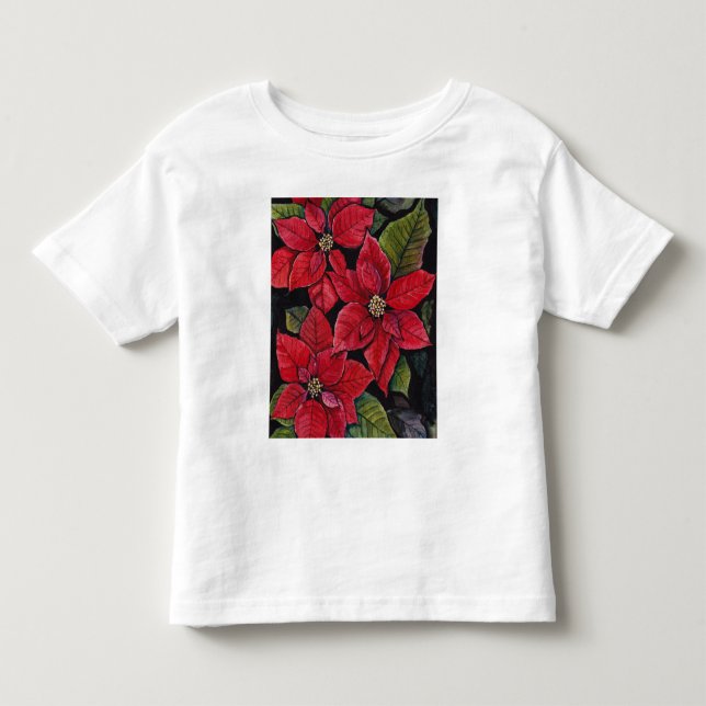 Livsglad julpoäng i akvarell   t shirt (Framsida)
