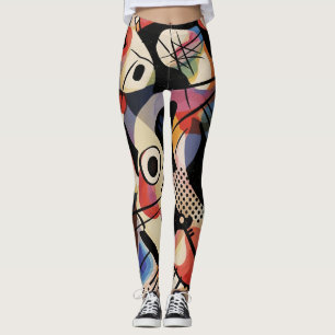 Livsglad kinetisk abstrakt konst leggings