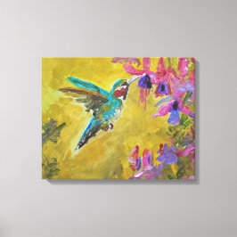 Livsglad Kolibri & Fuchsia Trädgård Canvastryck