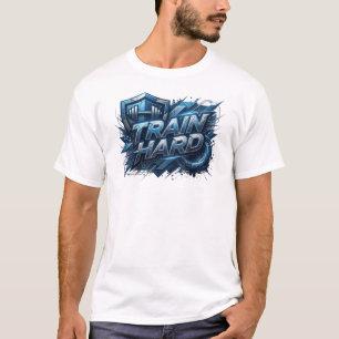 Livsglad Navy TRÄNA HÅRT T-Shirt Design