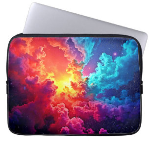 Livsglad nebulakonst: Kosmisk färgkonst Laptop Fodral