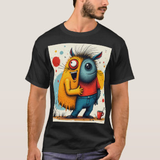 Livsglad Pop Art Kaotisk Galen Grafisk T-Shirt