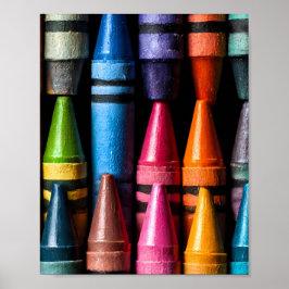 Livsglad Pop Art: Krita Färg Konstrukt Geometrisk Poster