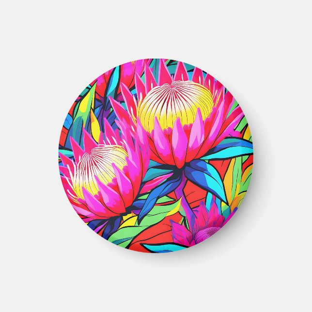 Livsglad Protea Popkonst Magnet (Framsidan)