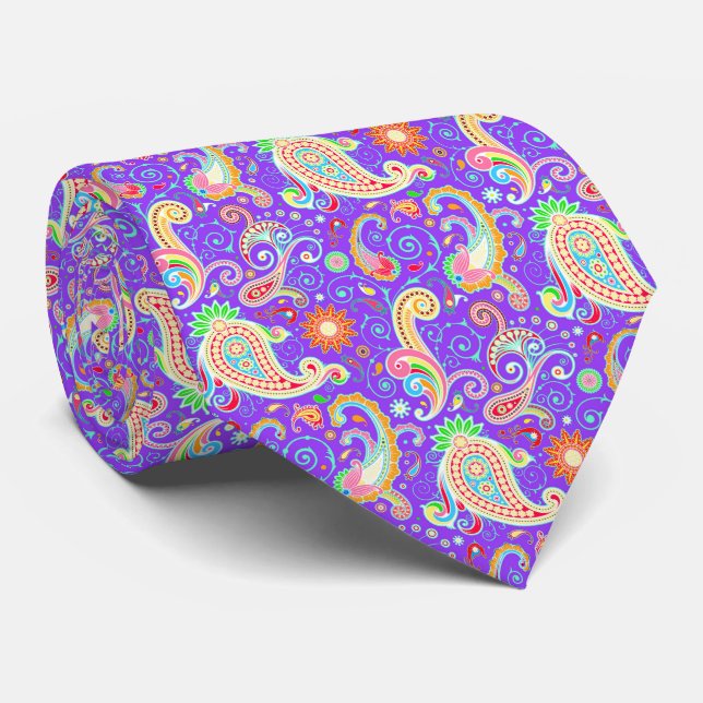Livsglad psykedelisk paisley slips (Rullad)