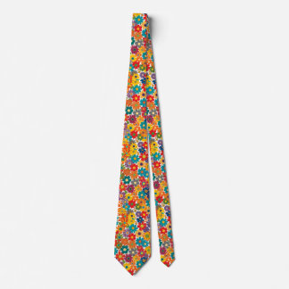 Livsglad Retro 60-tals Tusensköns Blommakt Mønster Slips