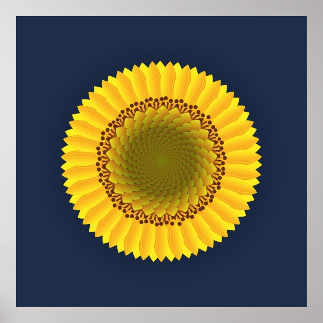 Livsglad solrosmandala blomsterduk tryck (Framsidan)