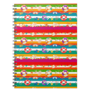 Livsglad sommar strand tema design anteckningsbok