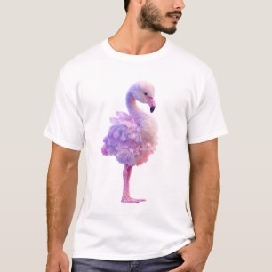 Livsglad stiliserad flamingoillustration för män t shirt