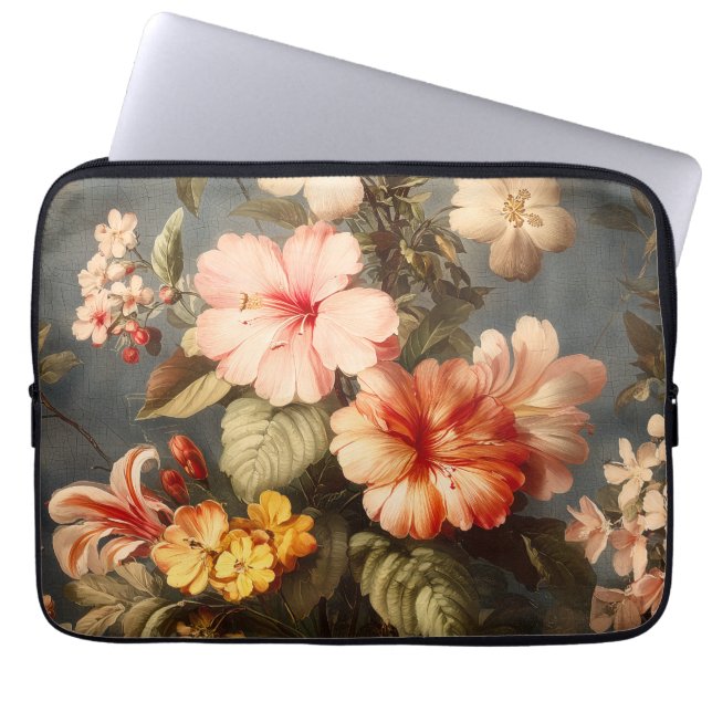 Livsglad Vintage Blomsterarrangemang Laptop Fodral (Framsidan)