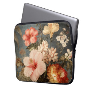 Livsglad Vintage Blomsterarrangemang Laptop Fodral