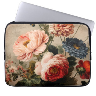 Livsglad Vintage Blomsterarrangemang Laptop Fodral