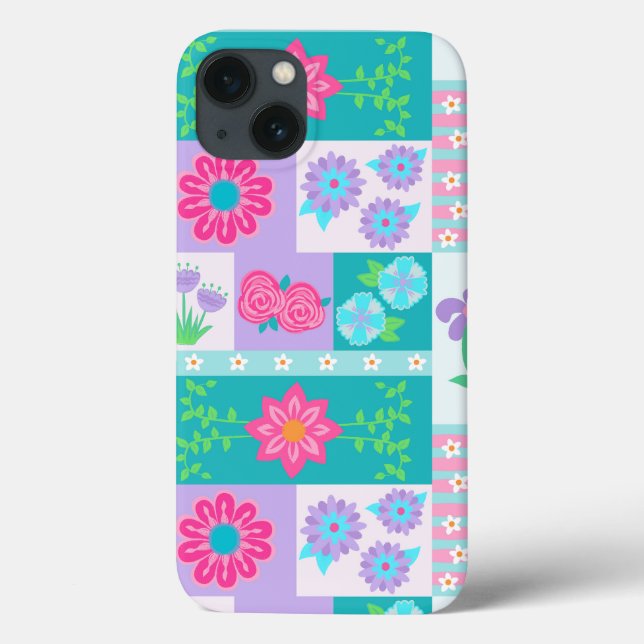Livsglada blommande blommor design (Baksida)