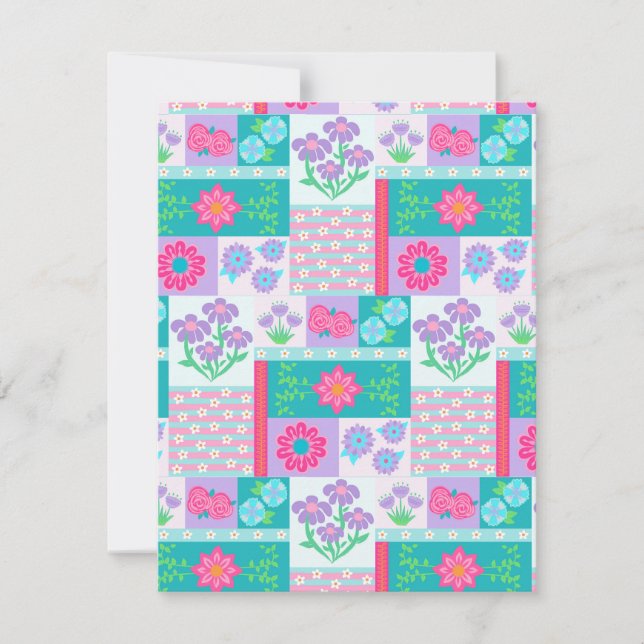 Livsglada blommande blommor design anteckningskort (Framsida)
