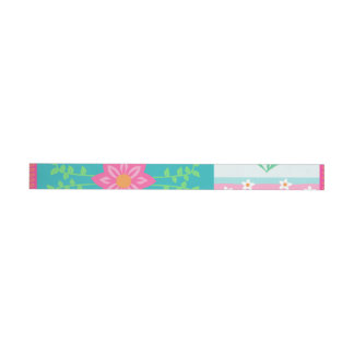 Livsglada blommande blommor design etikettband