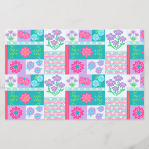Livsglada blommande blommor design flygblad