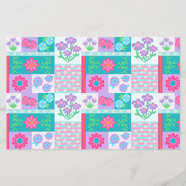 Livsglada blommande blommor design flygblad (Framsidan)
