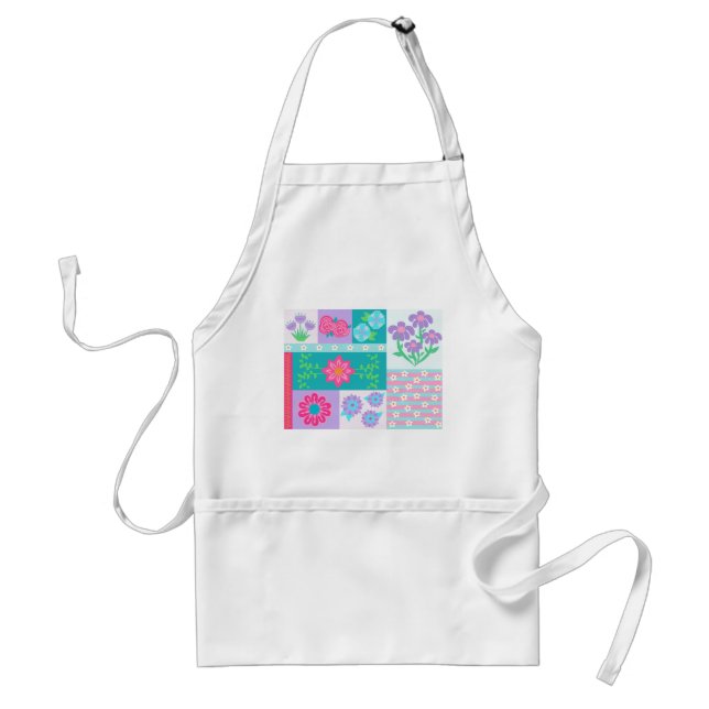 Livsglada blommande blommor design förkläde (Framsidan)