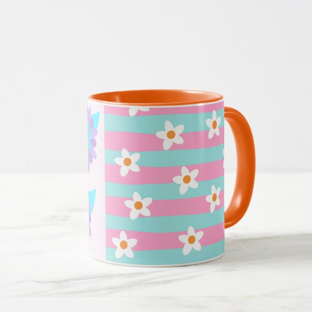 Livsglada blommande blommor design mugg (Framsida höger)
