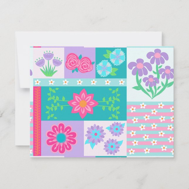 Livsglada blommande blommor design OSA kort (Framsida)