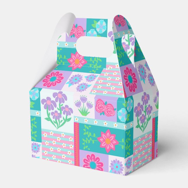 Livsglada blommande blommor design presentaskar (Baksidan Sidan)