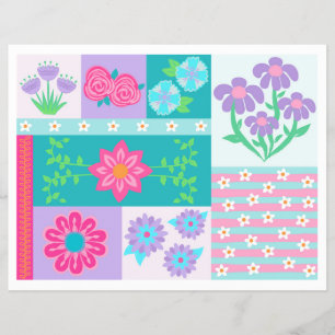 Livsglada blommande blommor design reklamblad