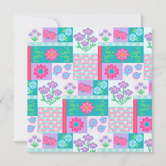 Livsglada blommande blommor design spara datumet (Framsida)