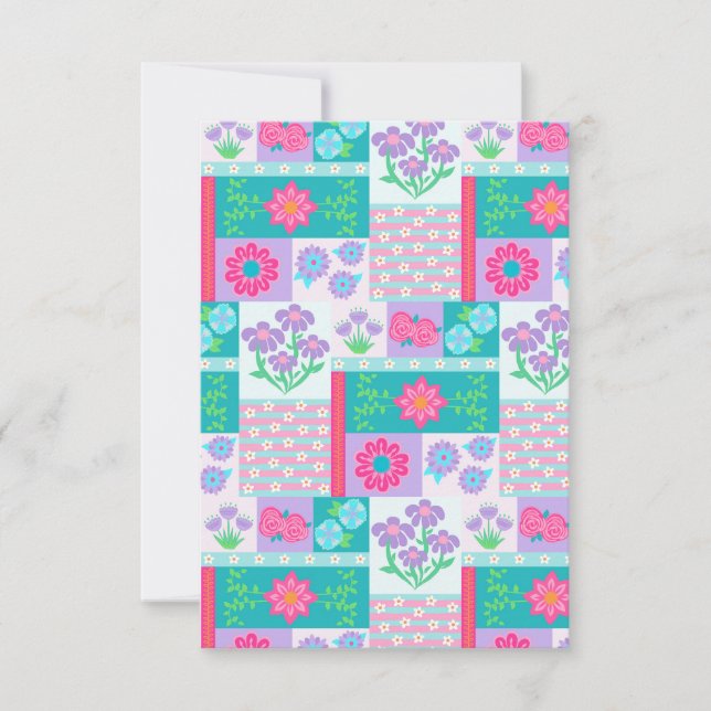 Livsglada blommande blommor design spara datumet (Framsida)