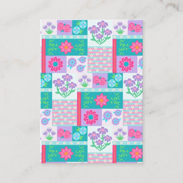 Livsglada blommande blommor design tilläggskort (Framsida)