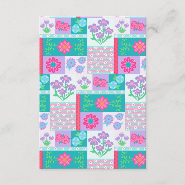 Livsglada blommande blommor design tilläggskort (Framsida)