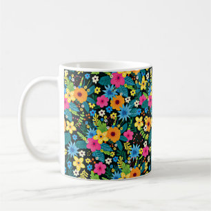 Livsglada Ditsy-blommor Blommönster Design-43785 Kaffemugg